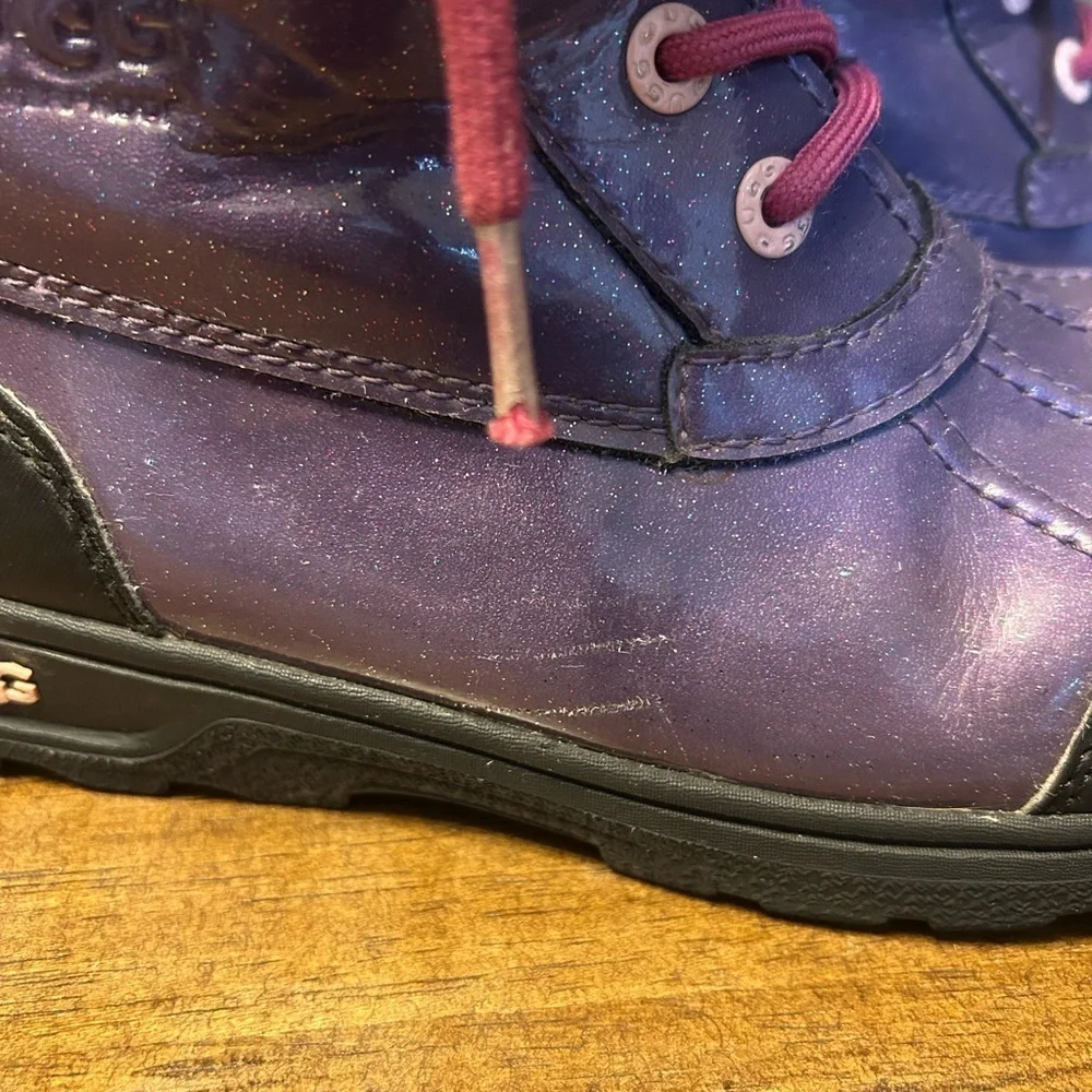 UGG Australia Girl’s Purple Rubber Sole Winter Boots Waterproof Girls 5